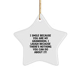 Funny Grandmom Christmas Unique Gifts from Family, Grandmom Star Ornament with I Smile Because You Are My Grandmom, I Laugh Because There's Nothing You Can Do About It! - Image 1